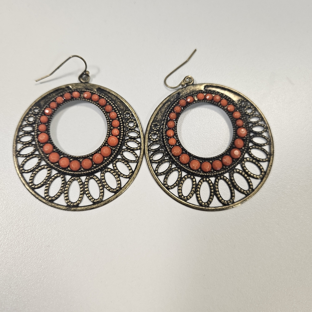 🛍Cato Gold and Orange Statement Earrings